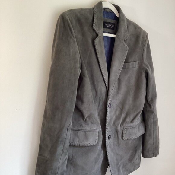 Leather Cult Men's Gray Leather Sport Coat/Blazer Size 38 - Picture 3 of 9